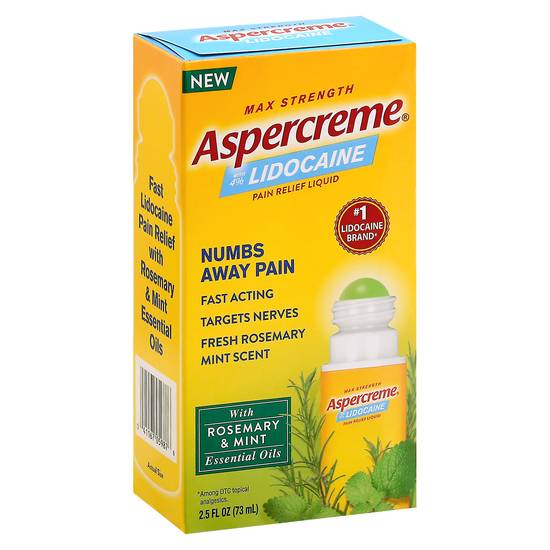 Aspercreme Max Strength With 4% Lidocaine Pain Relief Liquid