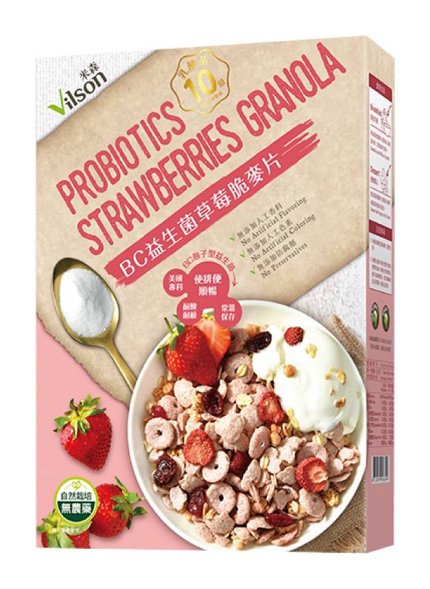 米森-BC益生菌草莓脆麥片(300g/盒)