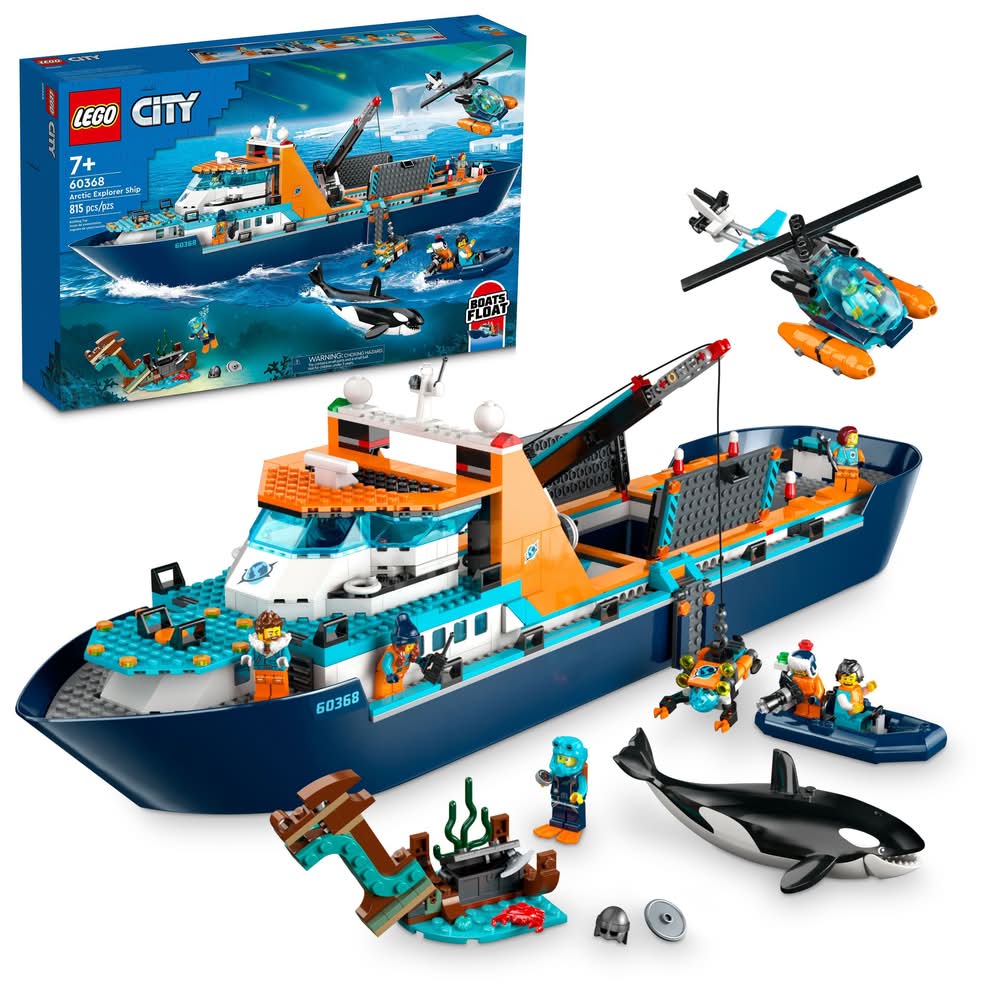 LEGO City Arctic Explorer Ship Floatable Building Toy Set (815 ct)