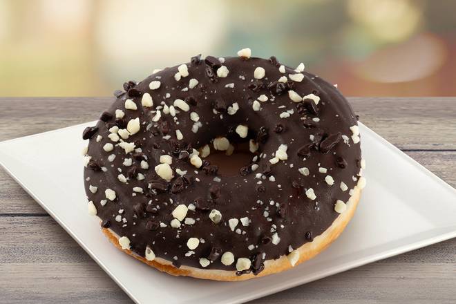 Gevulde donut met chocolade