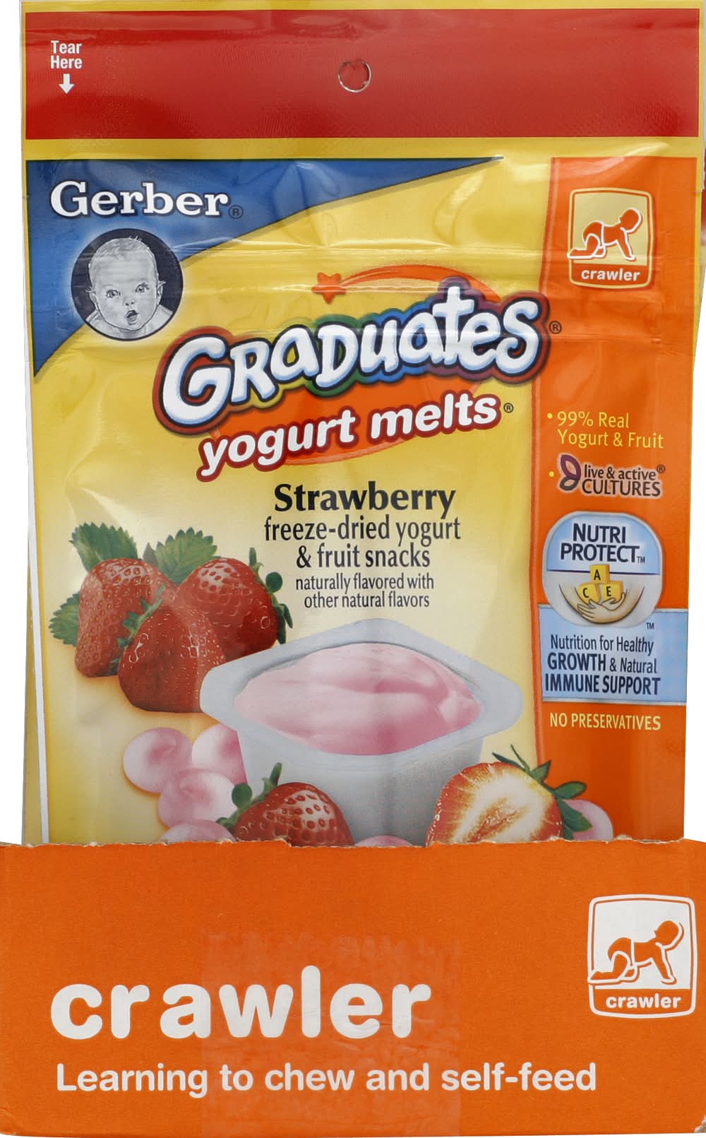 Gerber Yogurt Melts Baby Snacks 8+ Months, Strawberry (1 oz)
