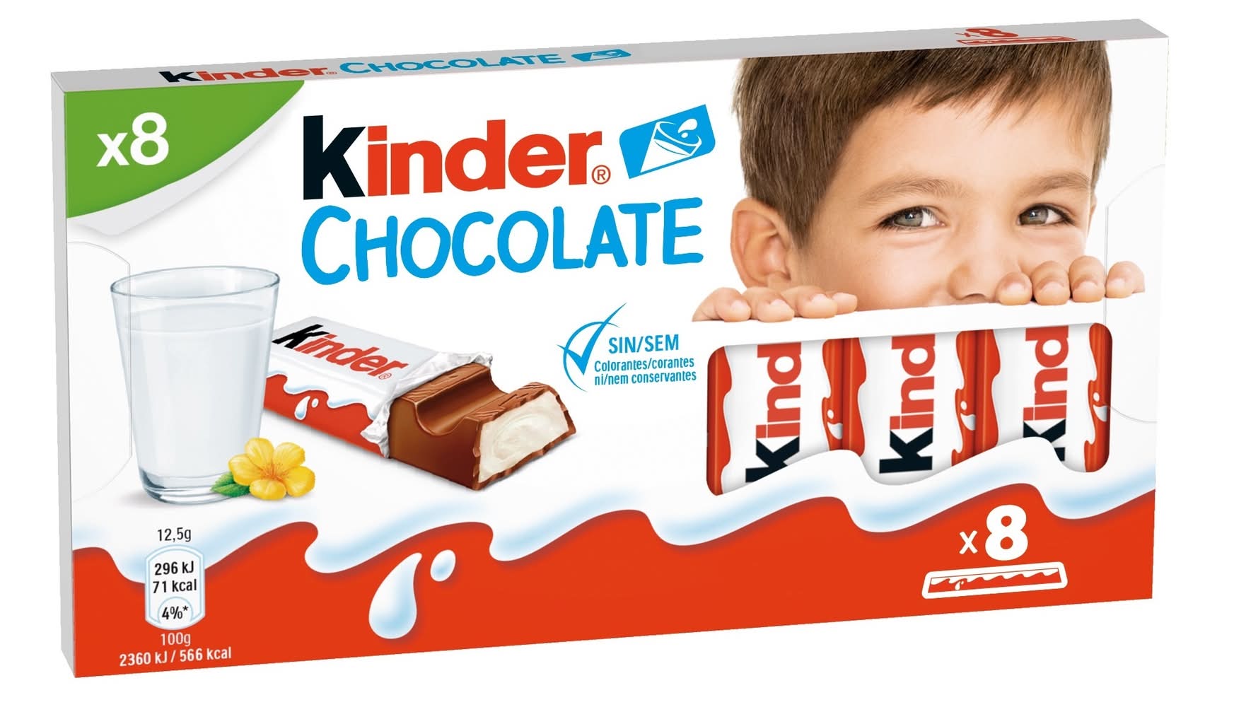 Chocolate barritas · Kinder (8 x 100 g)