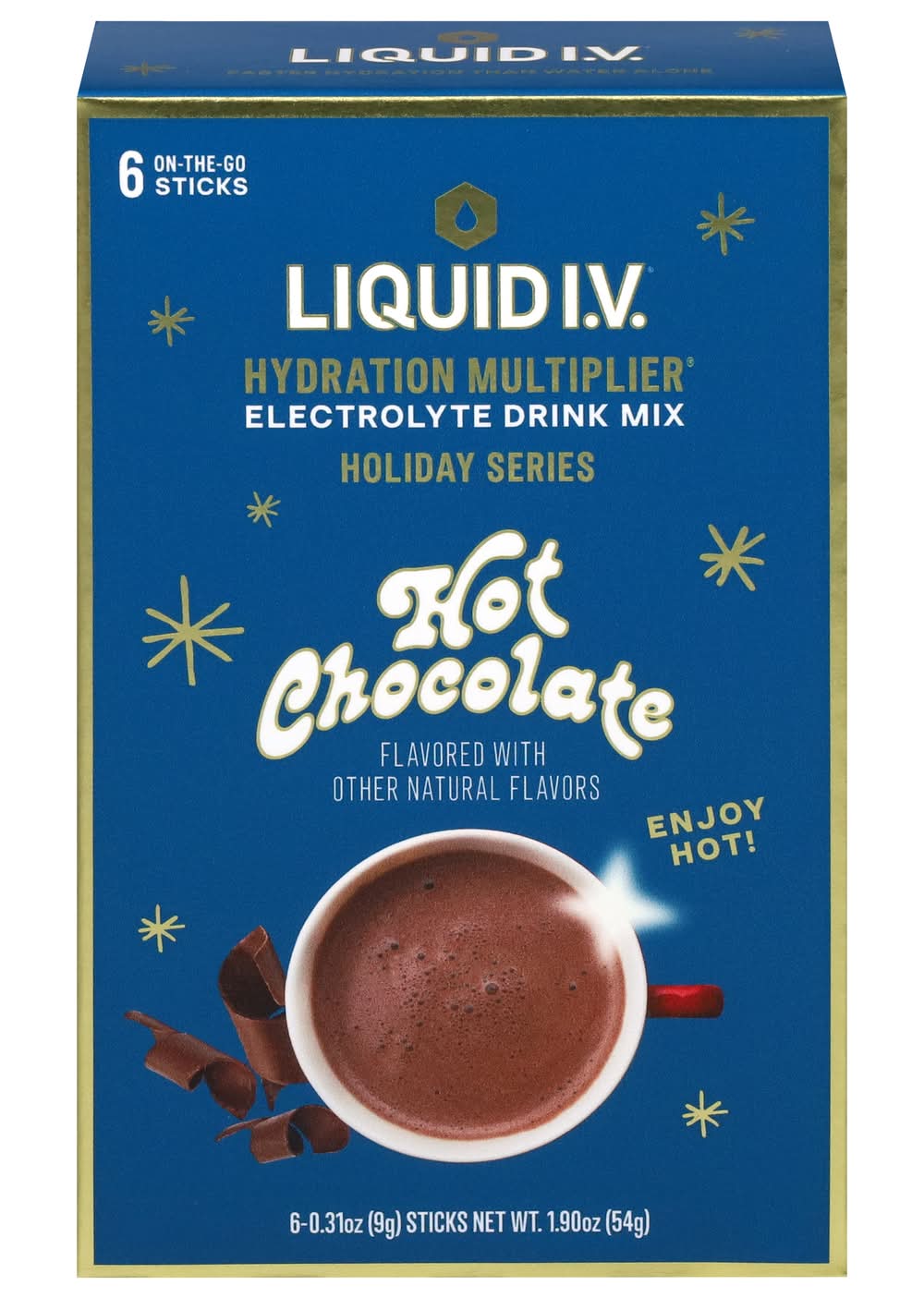 Liquid I.V. Holiday Series Hydration Multiplier Powdered Electrolyte Mix, Hot Chocolate (6 x 0.31 oz)