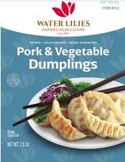 Frozen Water Lilies - Pork & Vegetable Dumplings - 2.5 lb