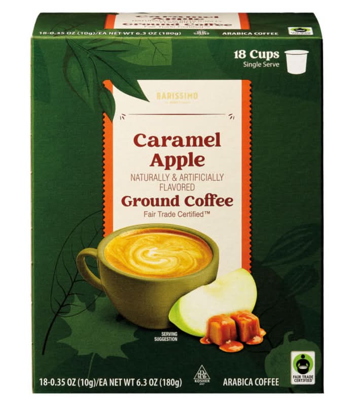 Barissimo Ground Coffee, Caramel Apple (18 x 0.35 oz)