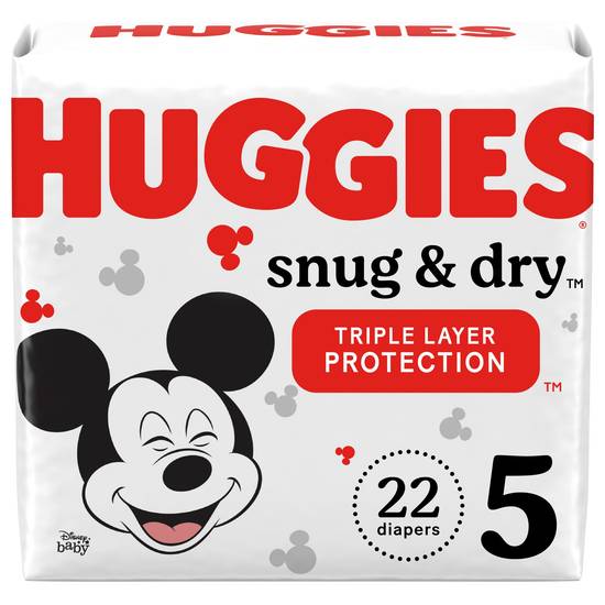 Huggies Snug & Dry Diapers, Size 5, 22 CT