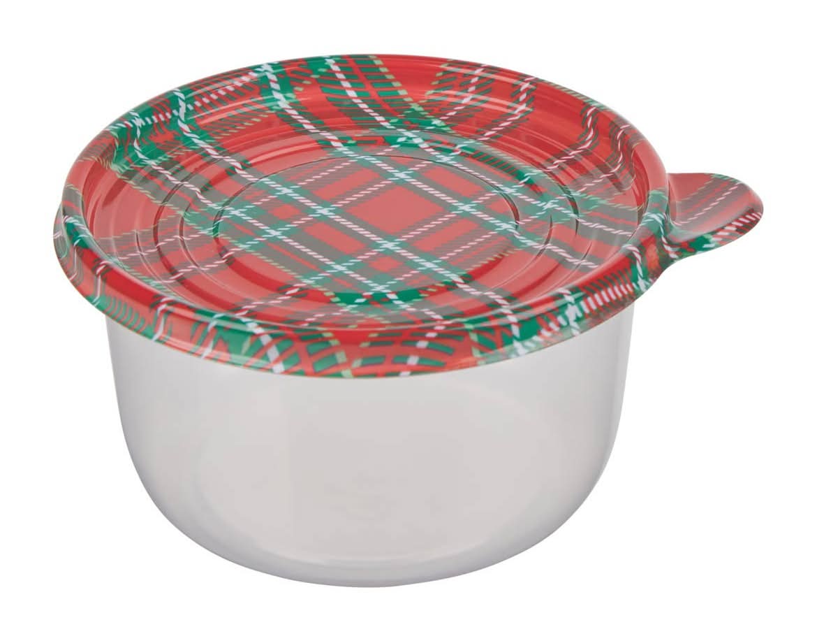 Christmas Round Food Storage Container 3 Ct Assorted