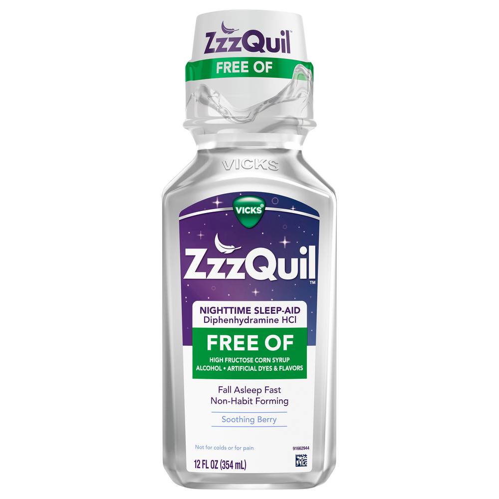 Vicks Zzzquil Soothing Berry Flavor Nighttime Sleep Aid (12 fl oz)