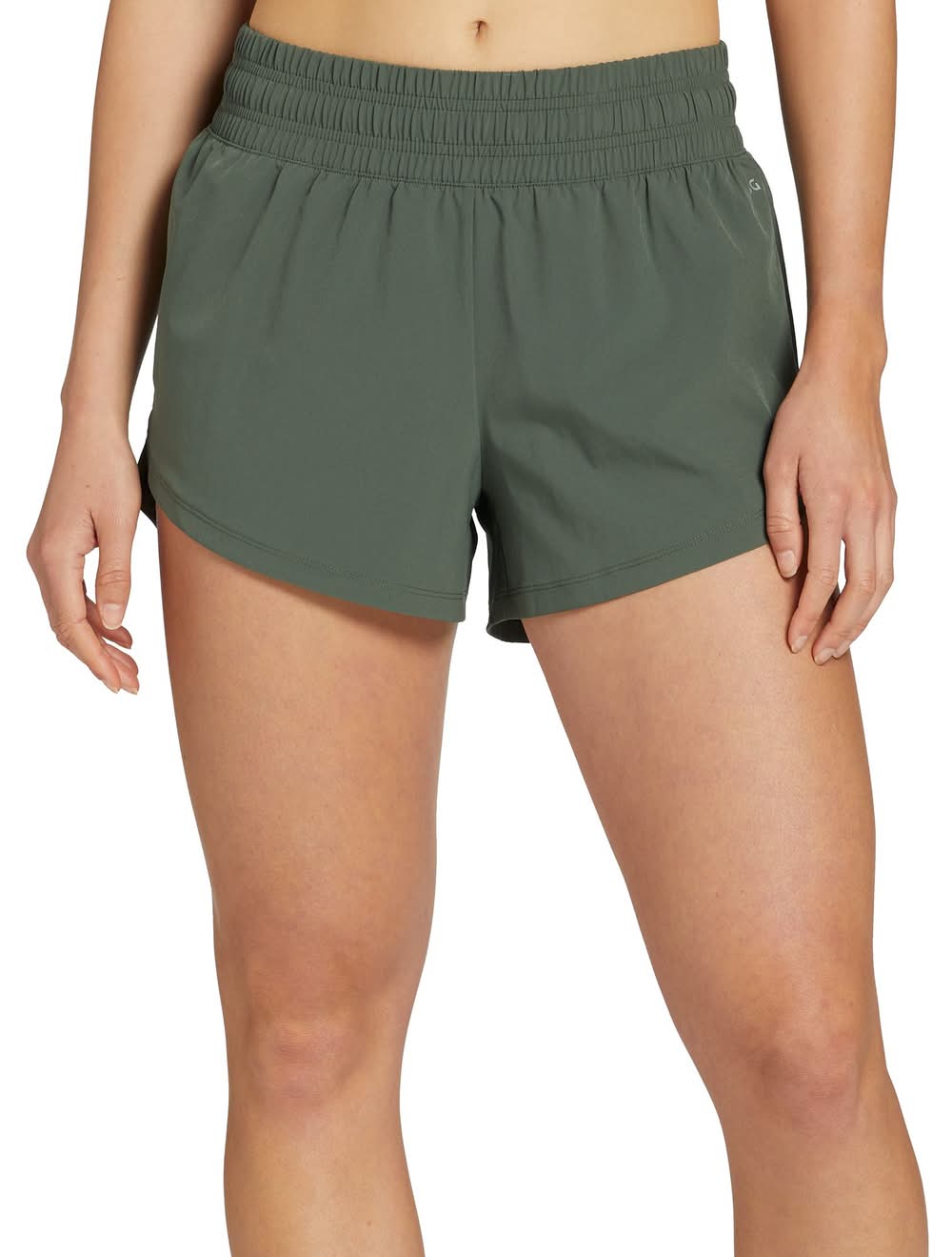 DSG Women's High Rise Stride Shorts (Muted Olive, S)