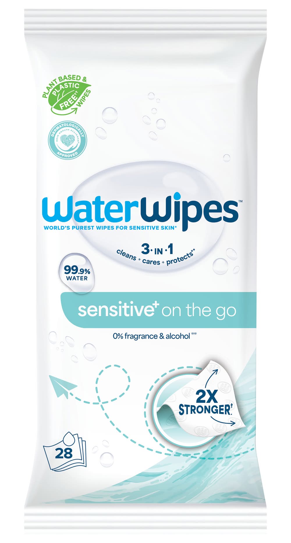 WaterWipes Plastic-Free Original Baby Wipes, Unscented & Hypoallergenic For Sensitive Skin (0.47 lbs)