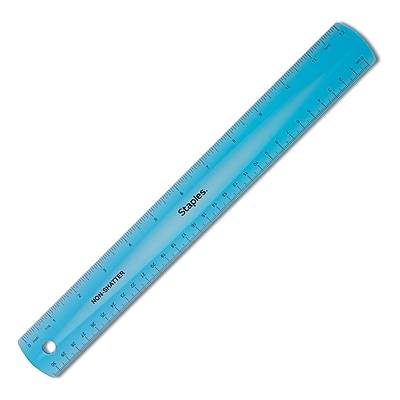 Staples Plastic Shatterproof Ruler (4ct) (12 inch/assorted)