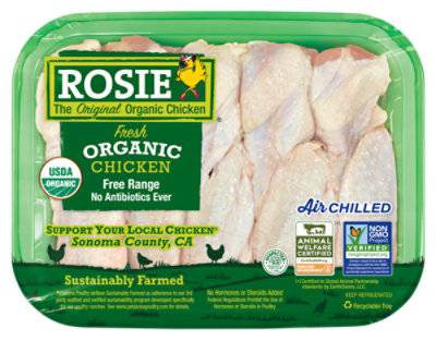 Rosie Organic Chicken Party Wings - 1 Lb