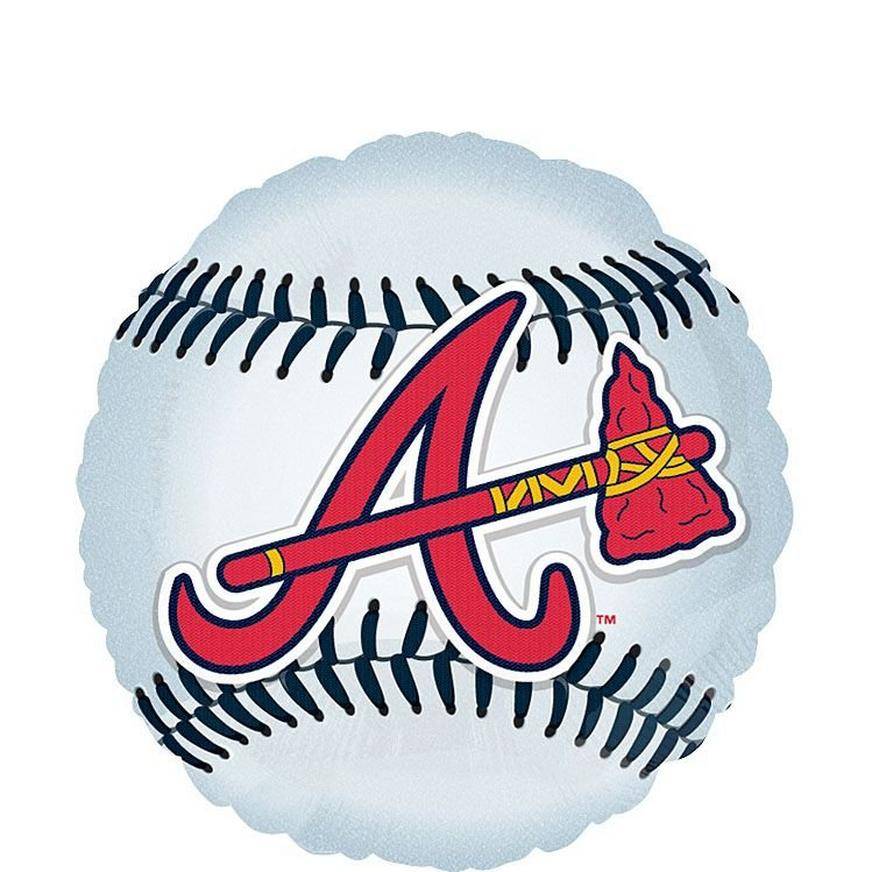 Party City Atlanta Braves Baseball Balloon, 18", Multicolor