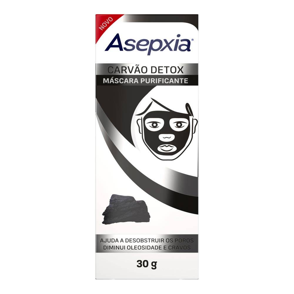 Asepxia · Máscara peel off carvão detox (30 g)