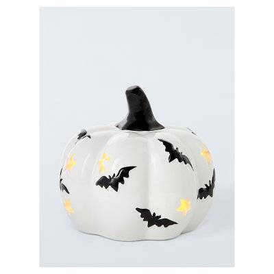 John Lewis Halloween Pumpkin & Bat LED Tealight Holder (each)