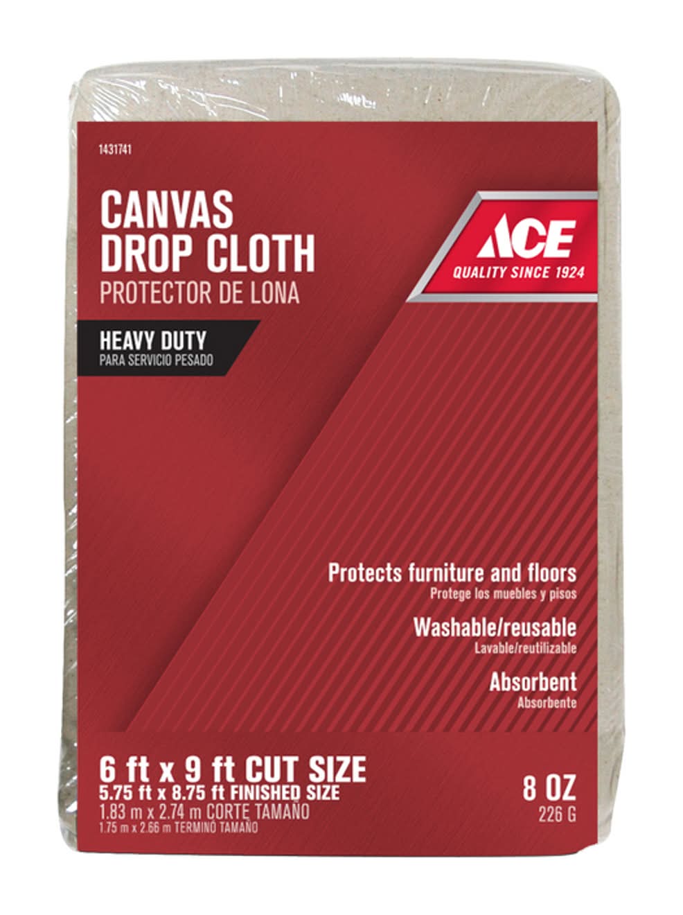 ACE 6 Ft. W X 9 Ft. L 8 Oz Canvas Drop Cloth 1 Pk