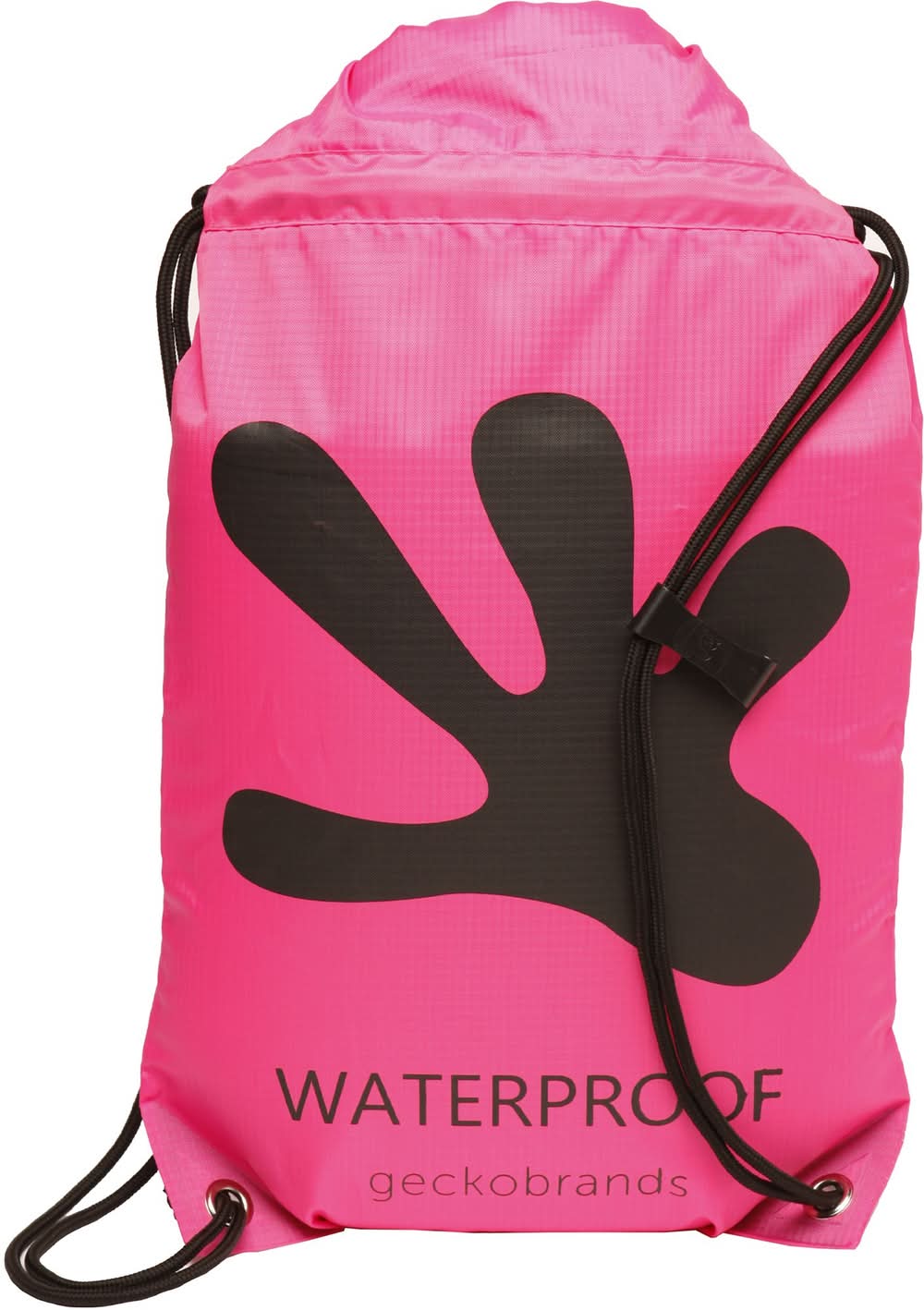 geckobrands Waterproof 10L Drawstring Bag (Neon Pink/Black)
