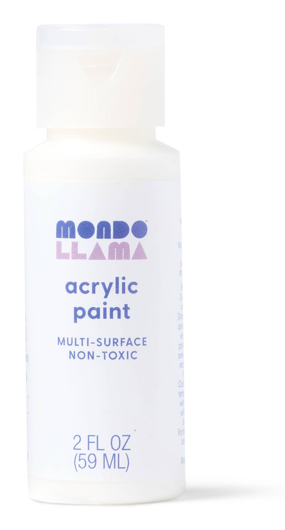 Mondo Llama Satin Acrylic Paint, Snow Flurry (2 fl oz)