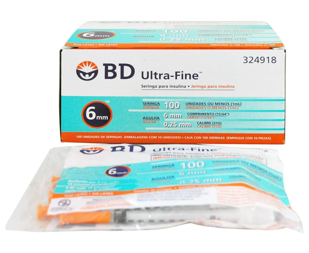 BD ULTRAFINE JERINGA 1ML #31GX6MM *100