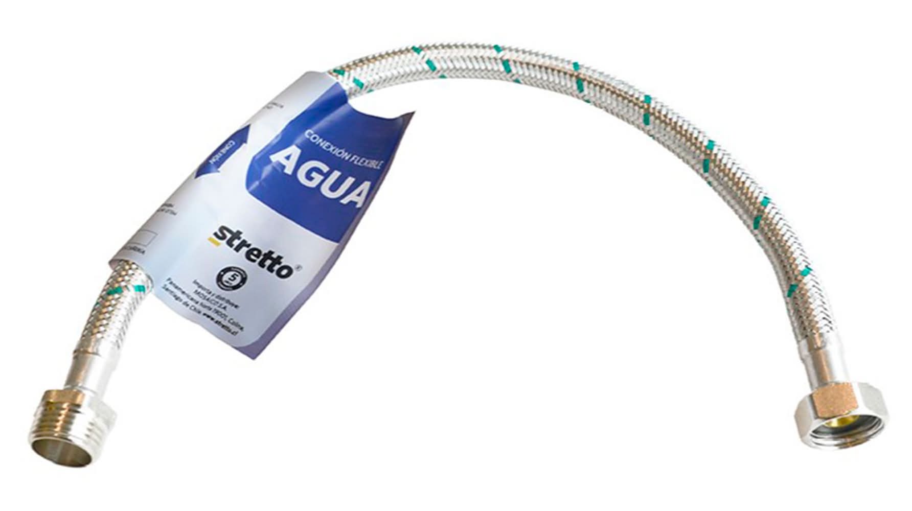 Stretto · Conexión flexible agua lavaplatos y lavamanos hi-he 1/2" - 3x50x3 Cm (110 g)