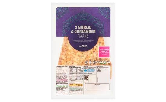 ASDA 2 Garlic & Coriander Naans 2PK