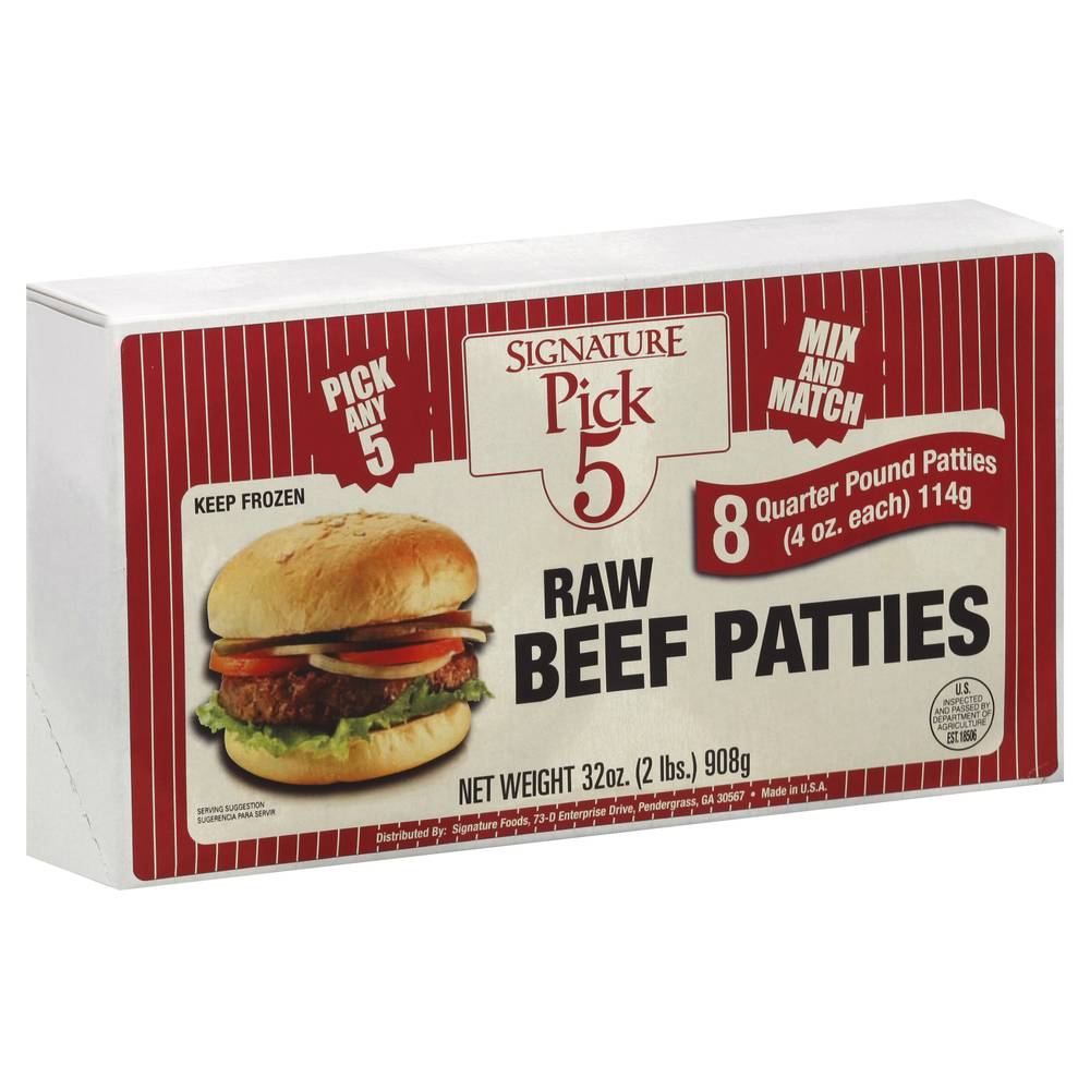 Signature Pick 5 Signature Raw Beef Patties (8 ct, 4 oz)