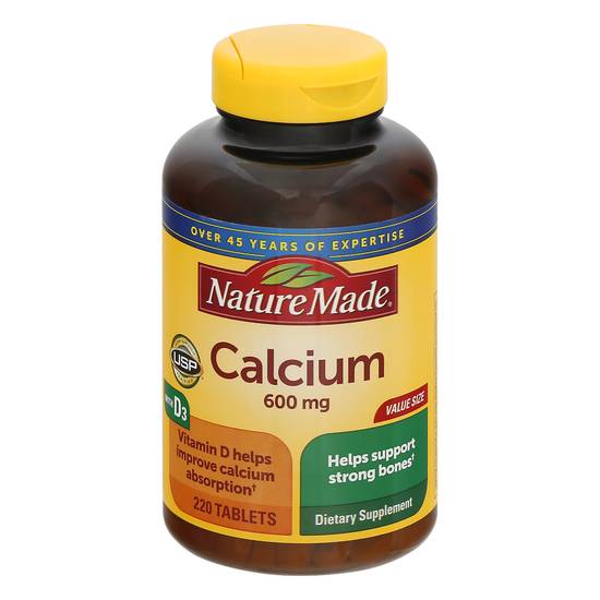 Nature Made 600 mg Value Size Calcium Tablets With Vitamin D3 (220 ct)