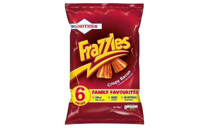 Smiths Frazzles Crispy Bacon Multipack Snacks 6 pack (402307) 