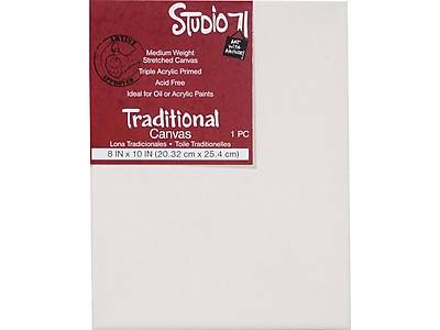 STUDIO 71 Traditional Stretched Canvas, 10H x 8W, White (978-810)