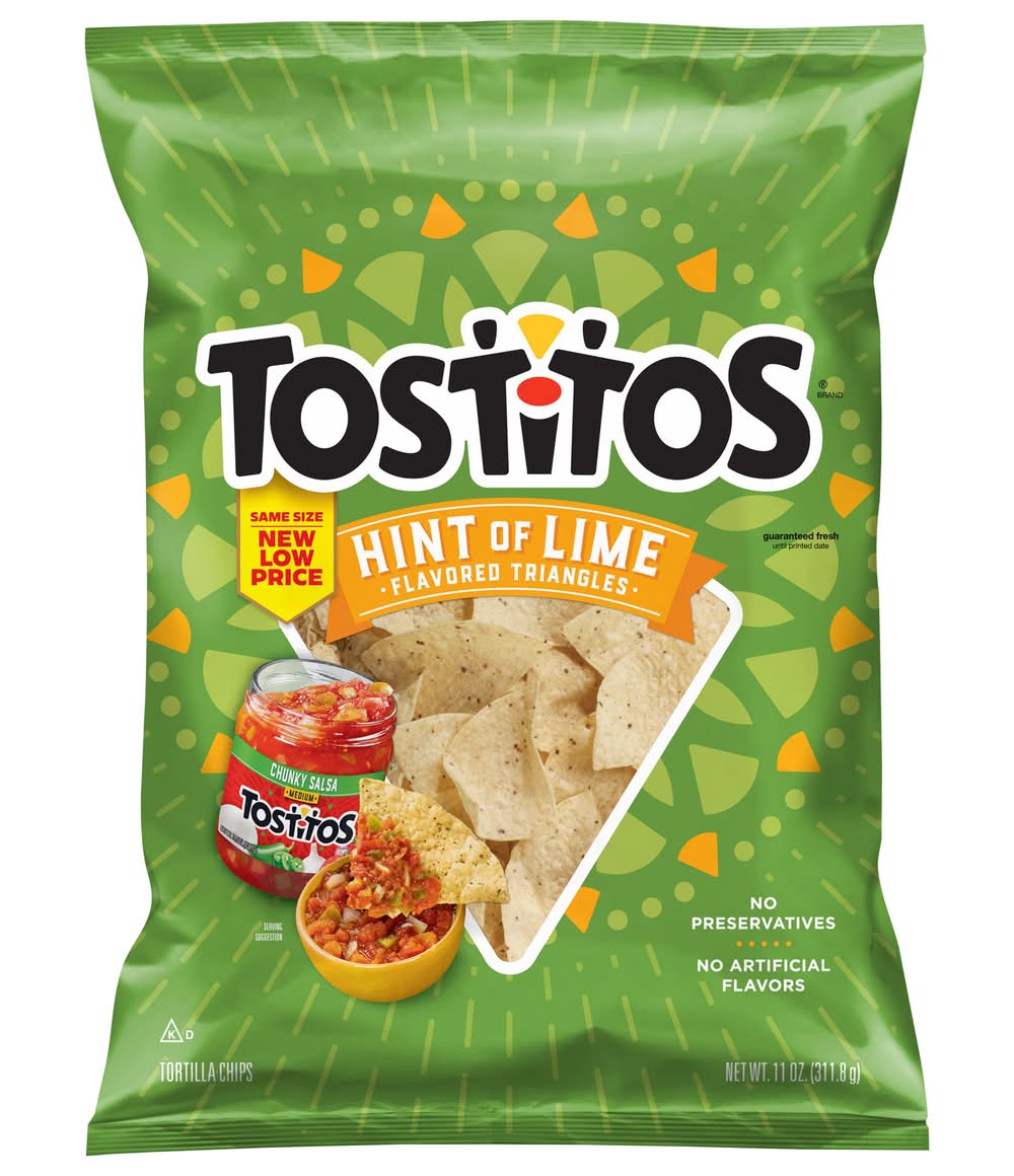 Tostitos Tortilla Chips, Hint Of Lime (11 oz)