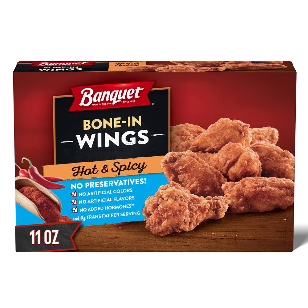 Banquet Bone-In Chicken Wings, Hot-Spicy (11 oz)