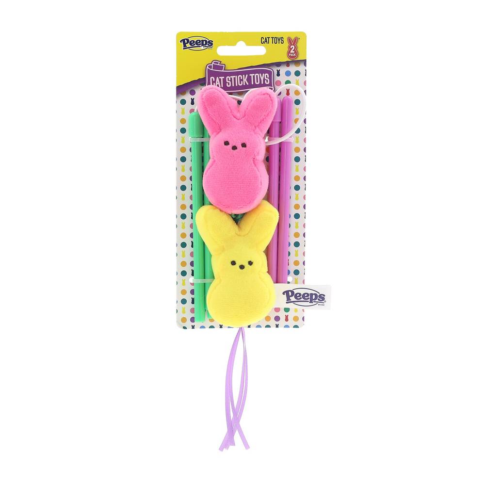 Peeps Cat Stick Dangler Toy, 2 Pk