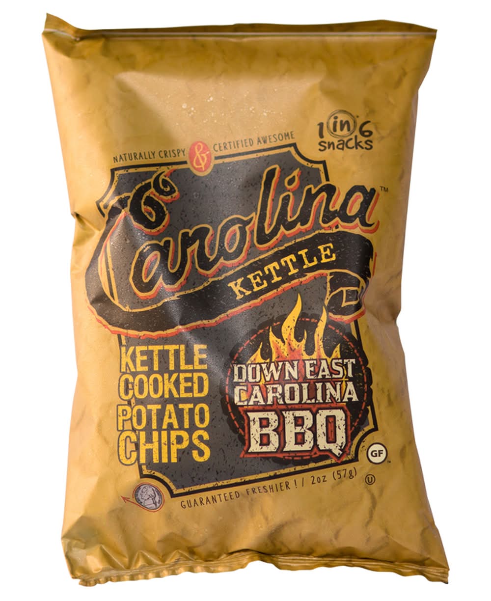 1 In 6 Snacks Carolina Down East Bbq Potato Chips 2 Oz Bagged