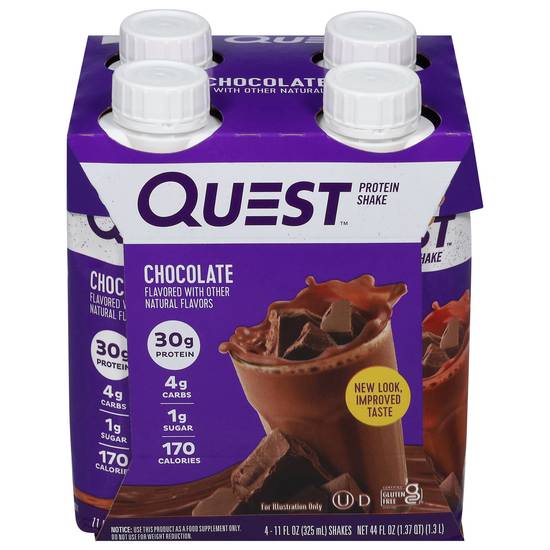 Quest Chocolate Protein Shake (4 ct, 11 fl oz)