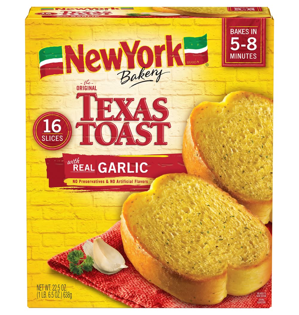 New York Bakery Original Texas Toast With Garlic (22.5 oz, 16 ct)