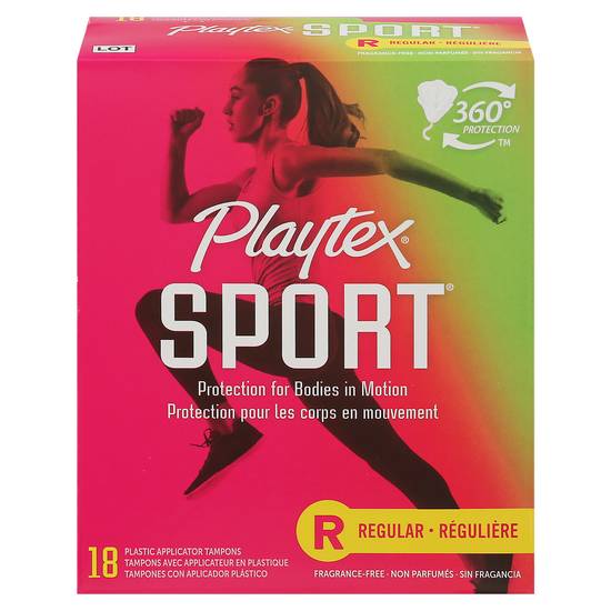 Playtex Unscented Regular Sport Tampons (18 ct)