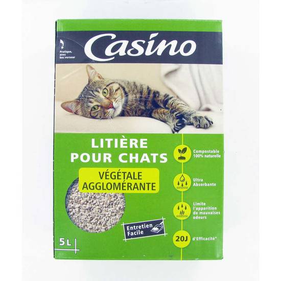 CASINO - Litière pour chat - Végétale agglomérante - 5l
