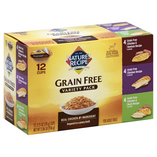 Nature's Recipe Grain Free Chicken Wet Dog Food Variety pack (12 ct)