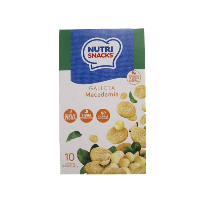 Nutri snack galleta macadamia (caja 240 g)