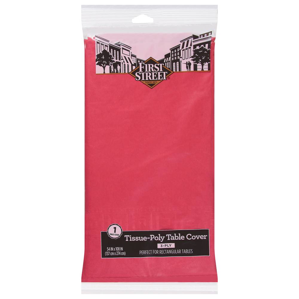 First Street Artstyle Class Red Tissue Poly Table Cover