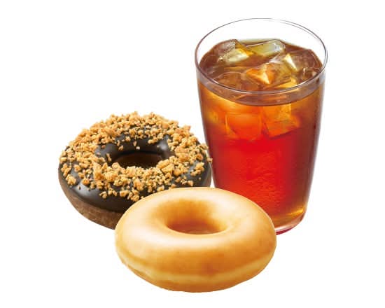 【Wコンボ】ストロベリー ティー(ホット/アイス)+おすすめドーナツ2種