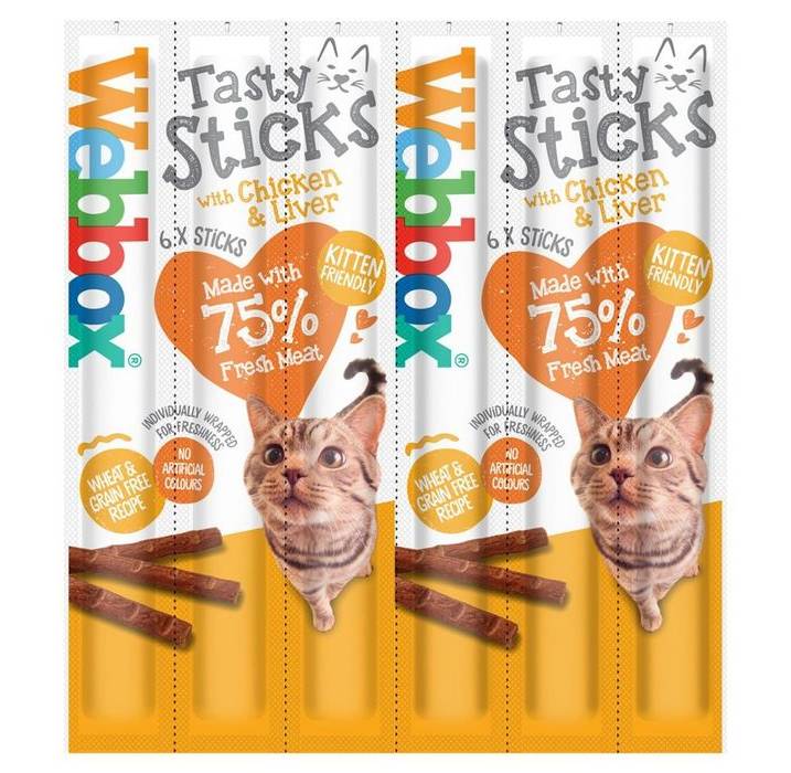 Webbox Tasty Sticks With Chicken & Liver 6 Semi-Moist Tasty Treats 30g (396945)