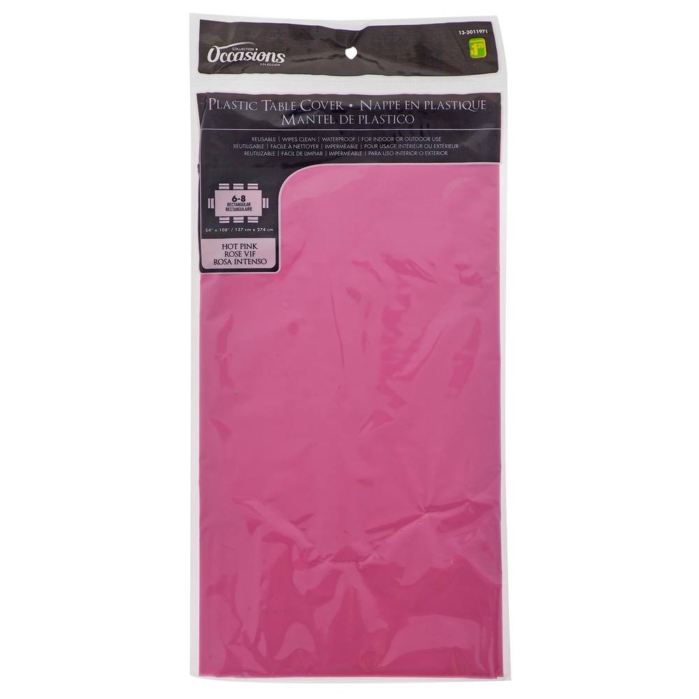 Plastic Disposable Tablecloth - Hot Pink