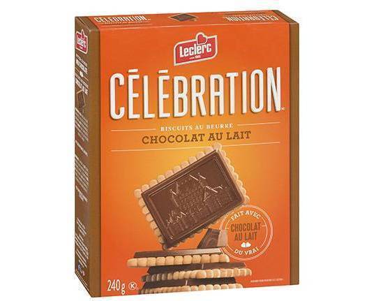 Leclerc Célébration Biscuits chocolat au lait 240g