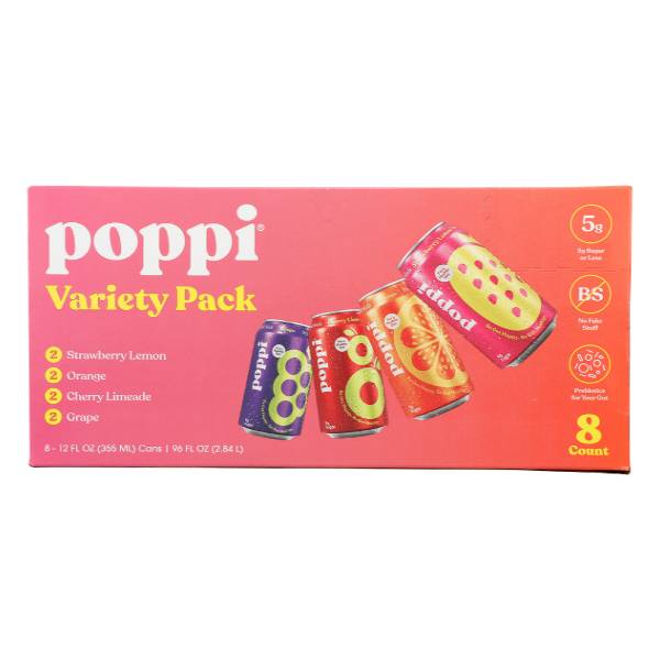Poppi Prebiotic Variety pack Soda (8 pack, 12 fl oz) (assorted)