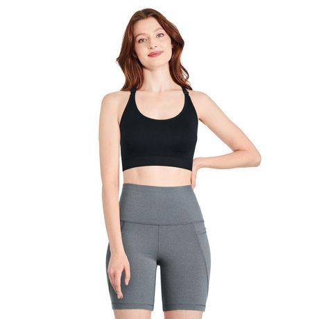 Athletic Works Women's Seamless Sports Bra (l/black)