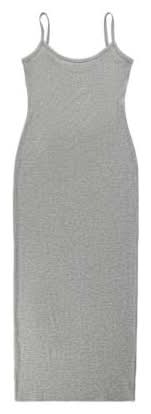 Juniors Ribbed Maxi Dress Small Gray