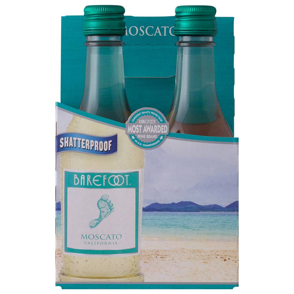 Barefoot California Honeysuckle and Peach Moscato Wine (4 x 187.5 ml)