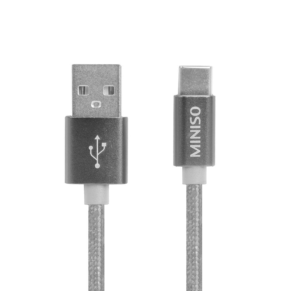 Miniso cable de carga usb a tipo c gris (1 pieza)