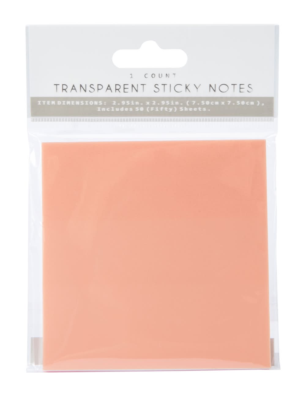 Transparent Sticky Notes With 50 Sheets Pink
